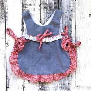 Vintage J.C. Penny Toddle Time Gingham Tie Apron